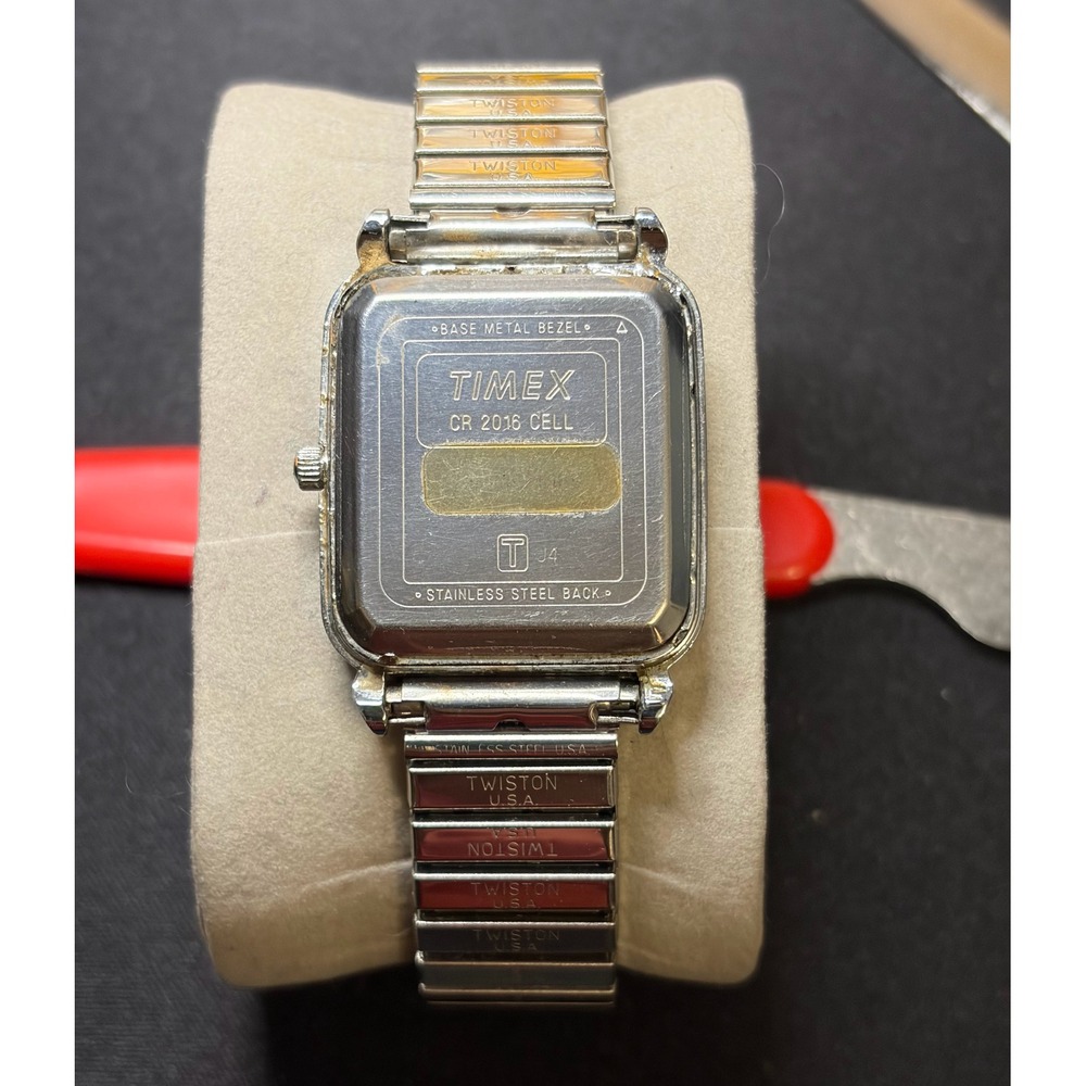 Timex Wristwatch Mens OS Silver Square Tank Vintage - Picture 5 of 5